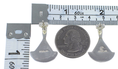 Genuine Sterling Silver Multicolor Inlay Post Earrings RX56149